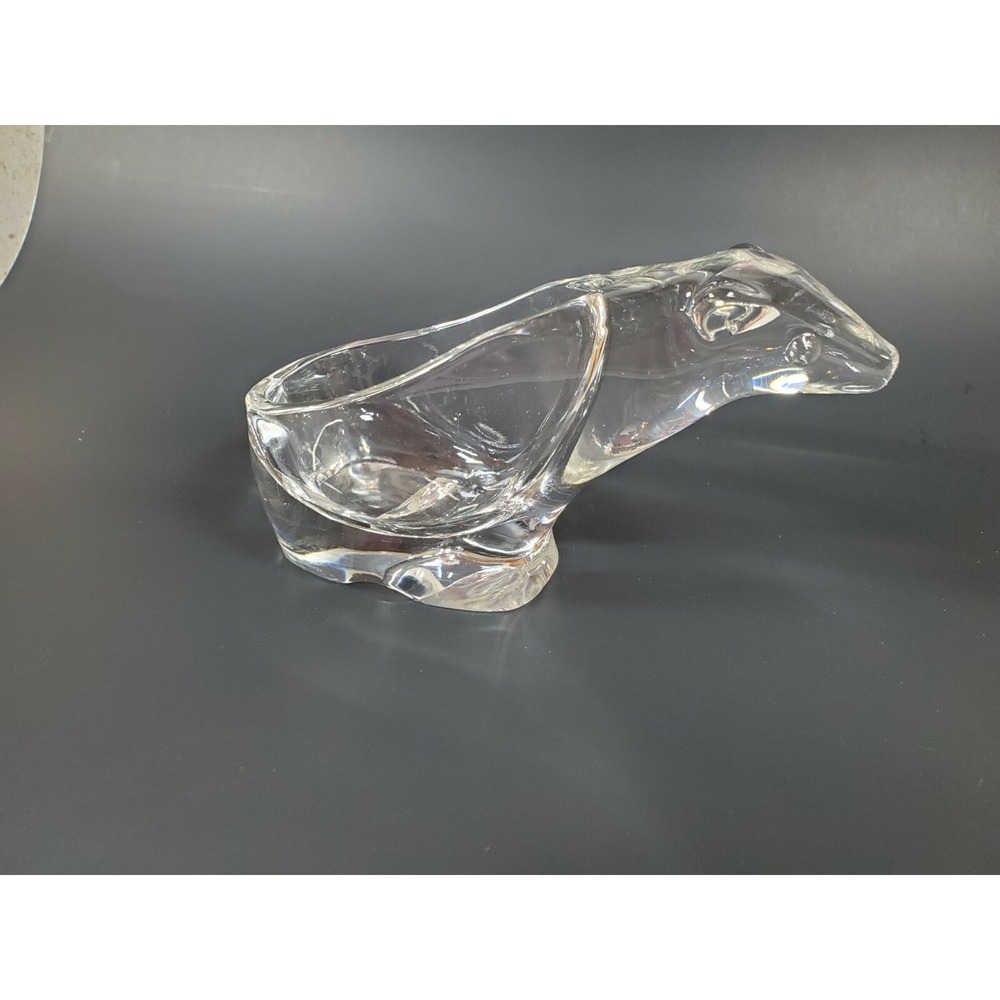 Vintage Sasaki Crystal Glass‎ Polar Bear CANDY Trinket Nut Dish Bowl MCM - Picture 2 of 9